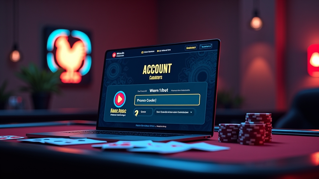 Bonusbereich mit Eingabefeld für Aktionscode in dunkler Casino-Optik